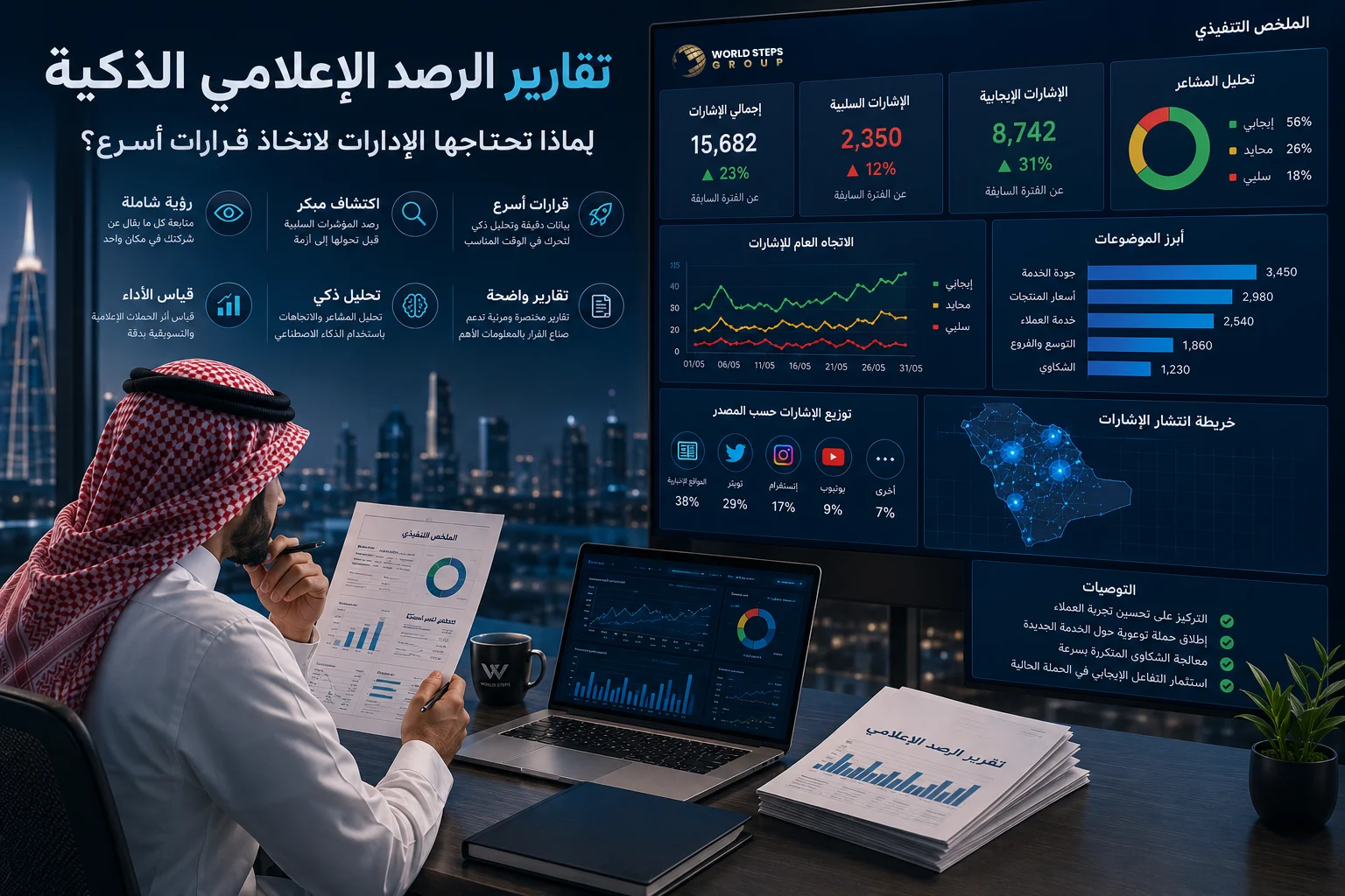 تقارير الرصد الإعلامي الذكية